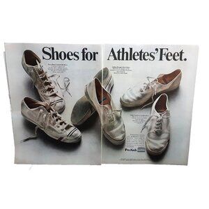 1969 Pro Keds Shoes 2 Page Vintage Print Ad Authentic 60s